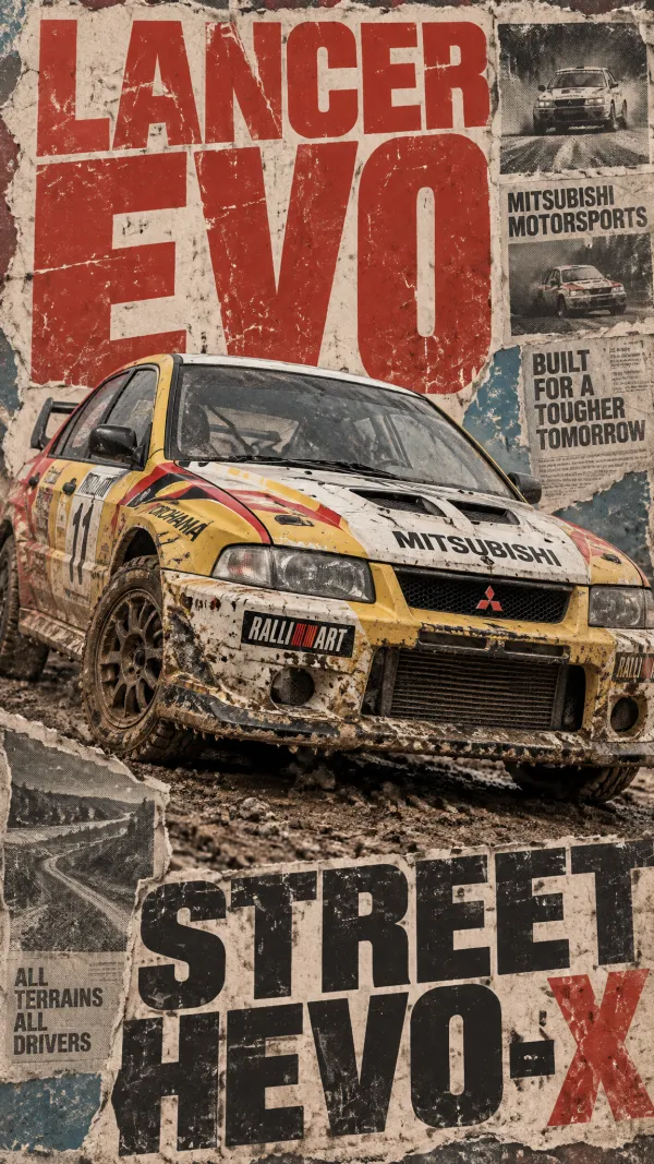 High-Performance Rally Car Front Three-Quarter…