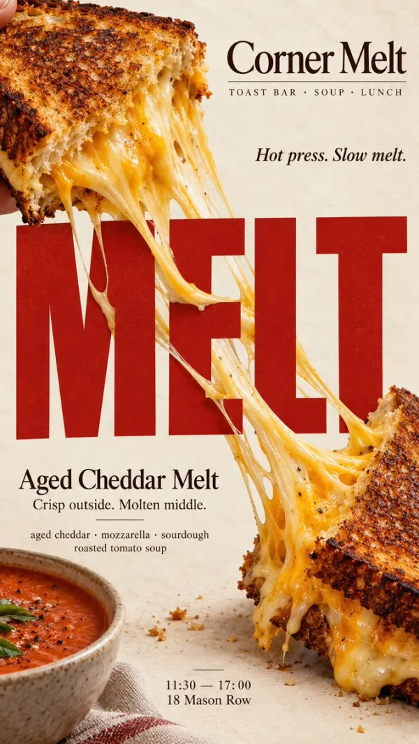 9:16 Vertical Food Editorial Poster: Realistic…