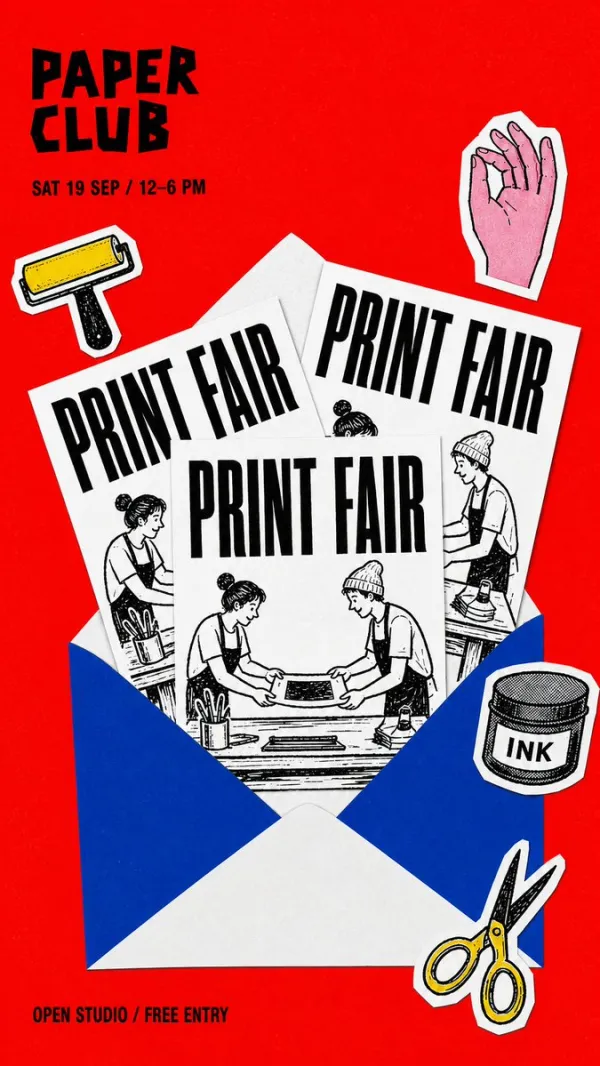 Event Poster Design with Three Overlapping Cool…