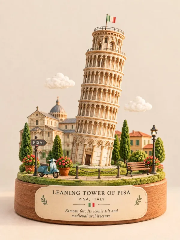 Premium Cute Miniature 3D Landmark Diorama with…