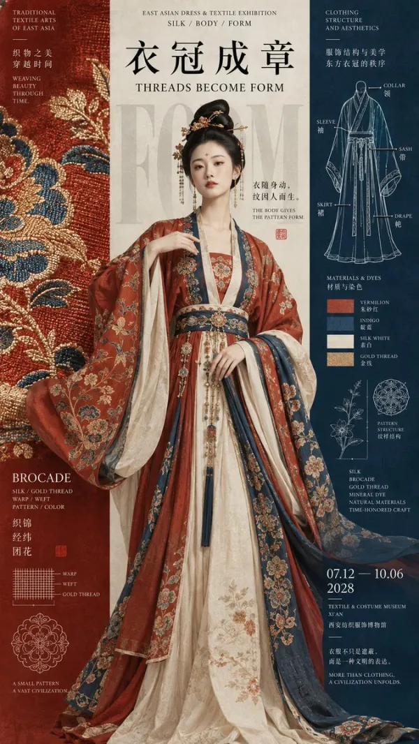 Eastern Culture Exhibition Poster: Vertical Tri…