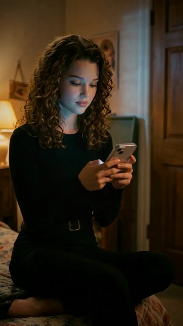 Woman Sitting Alone at Night Receives an Eerie Video From Herself