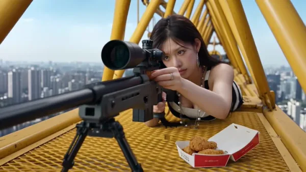 원격 치킨 다리 투척: 타워크레인 저격수가 회의실로 치킨을 발사