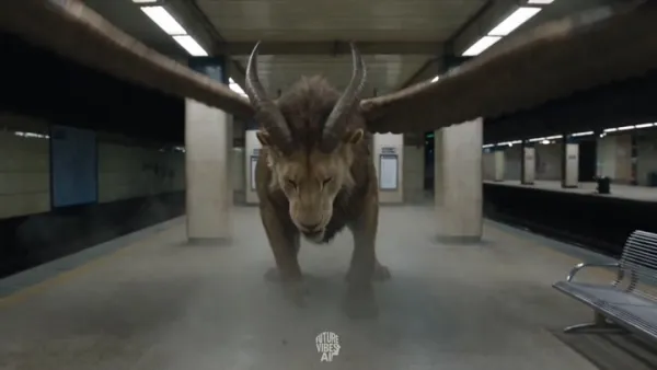開羅地鐵站夜間巨獸追逐穿白T恤的埃及男子