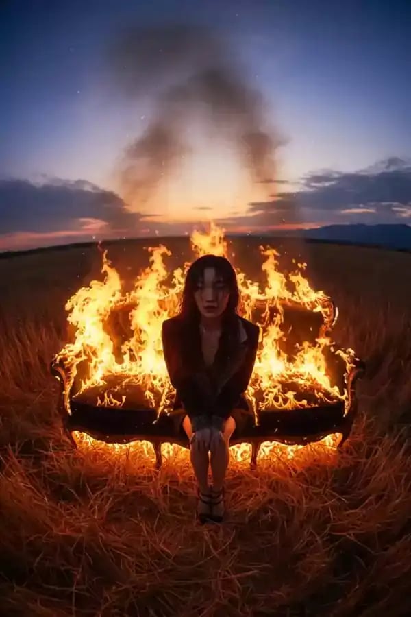 불타는 일몰